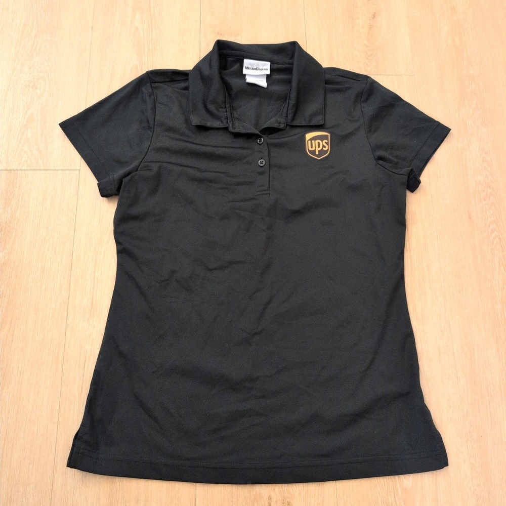 WearGuard UPS Polo Shirt Womens Small Black Short Sleeve Uniform 14685 BLAK
